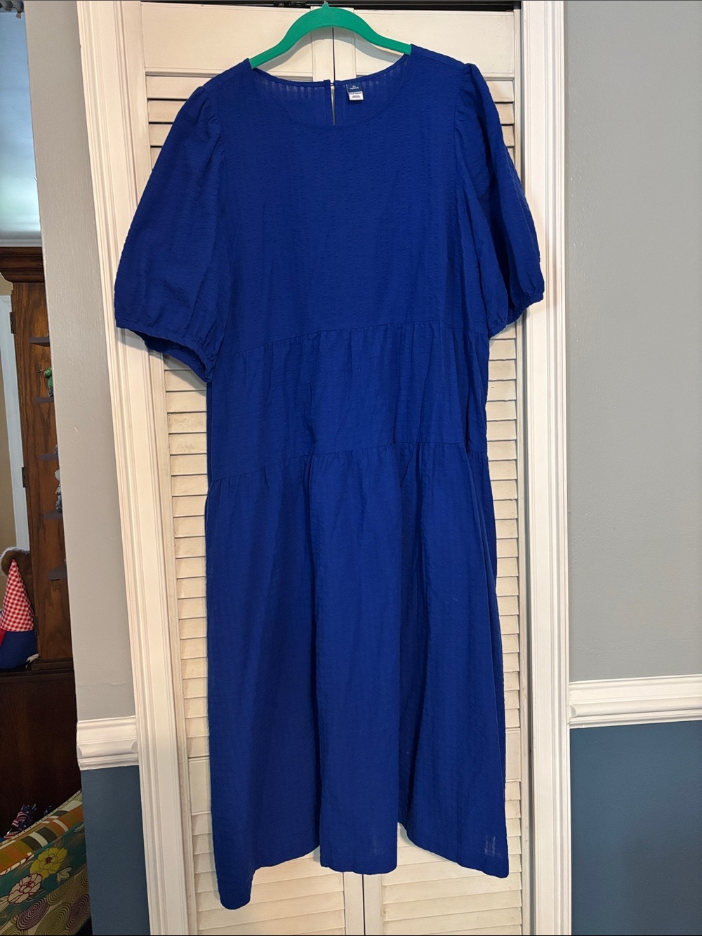 Old Navy Navy Textured Midi Dress